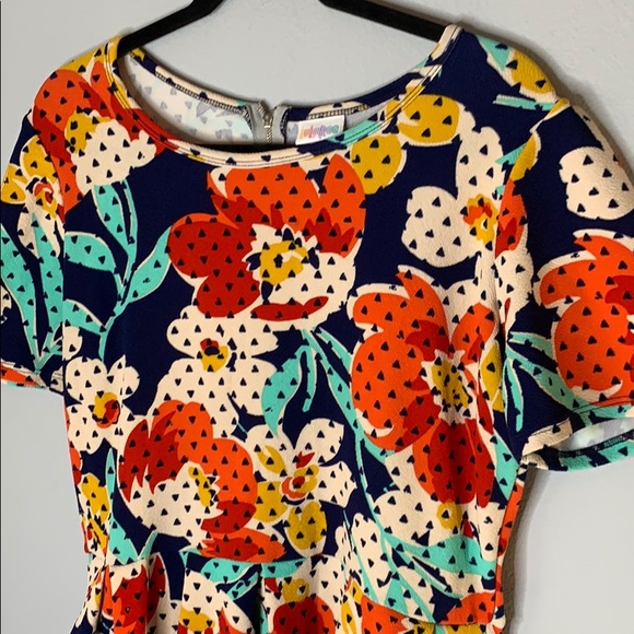 Lularoe floral pocket flare midi dress 2xL - Picture 2 of 7